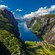 A fjord surrounded by steep mountain cliffs