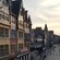 A row of Tudor houses overlooking a street in Chester, England 