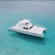 A catamaran coasts along pristine waters