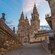 The Cathedral of Santiago de Compostela atop a set of stairs