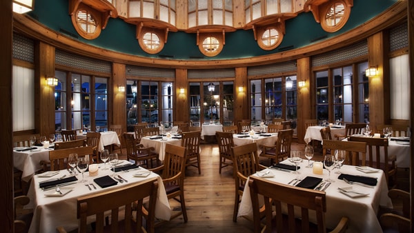 The dining area at Yachtsman Steakhouse at Disney's Yacht Club Resort in Florida