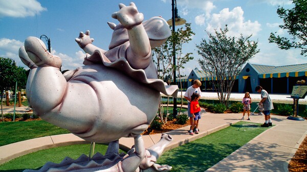 Dancing hippos at Disney’s Fantasia Gardens Miniature Golf Course