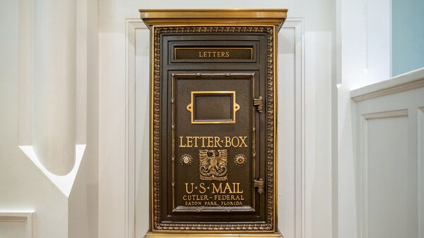 A vintage US mail letter box in Disney's BoardWalk Inn