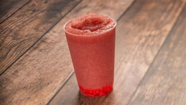 A glass of wildberry limeade