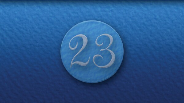 A chip with the number 23 on it