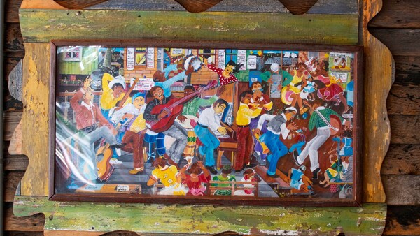A piece of folklore featuring a large group of musicians playing instruments