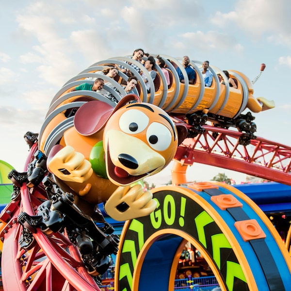 A group of people on Slinky Dog Dash