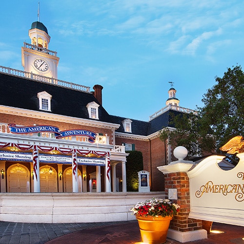 The exterior of The American Adventure at Epcot