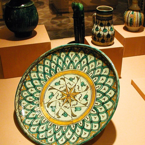 Hand-painted Moroccan folk art at Gallery of Arts and History in the Morocco Pavilion