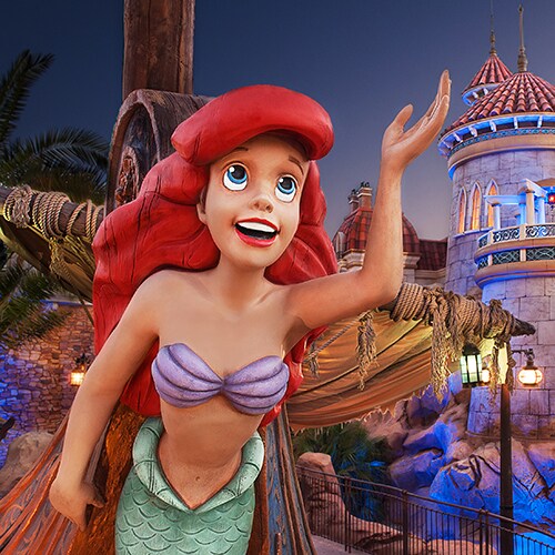 An Ariel figurehead on the front of a ship at Under the Sea, Journey of the Little Mermaid