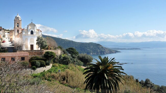 A coastal mountain village containing a 17th century church and other historic structures
