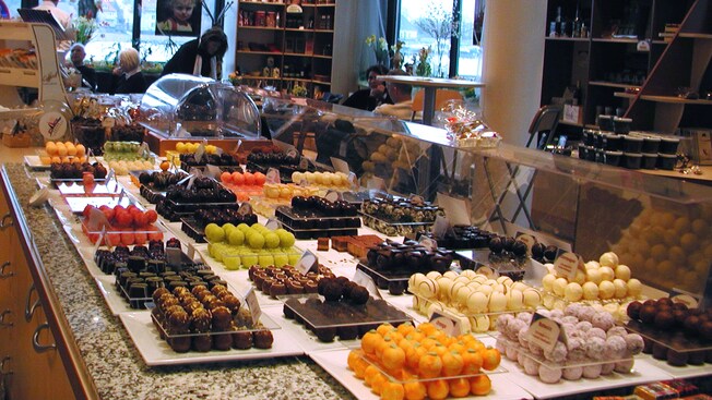 A table filled with an array of chocolate confections