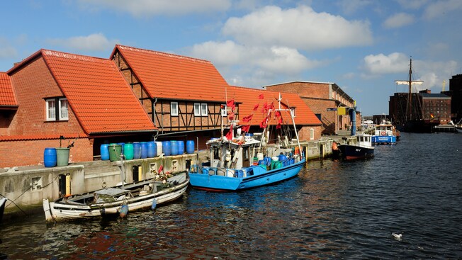 The docks of a small fishing village