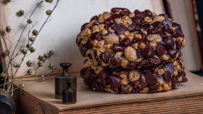 Two Chocolate Peanut Butter Swirl Cookies stacked on a book