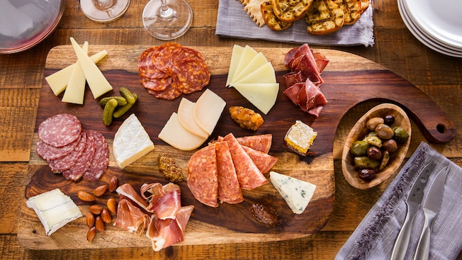 A large charcuterie spread