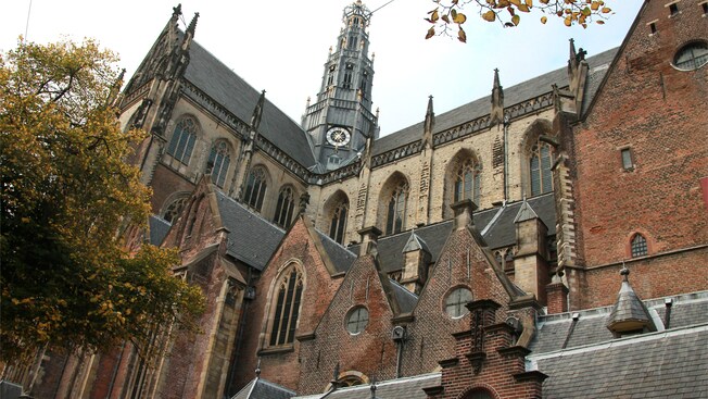 La Iglesia Gótica Protestante de San Bavón en la ciudad holandesa de Haarlem.