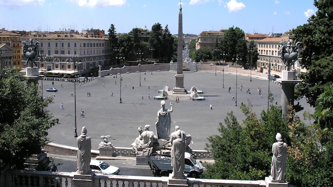 A large plaza located in front of St Peter’s Basilica in the Vatican City