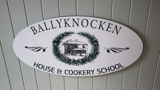 A sign for Ballyknocken House & Cookery School A sign for Ballyknocken House & Cookery School