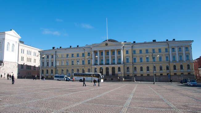The classical façade of the University of Helsinki