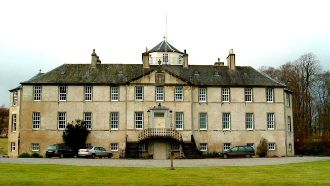 The exterior of the back of a Georgian style estate from the 18th century