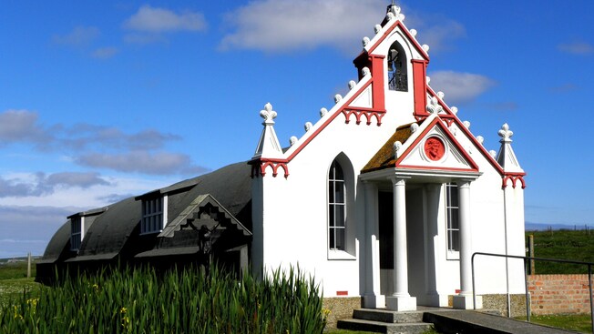 The exterior of the Italian Chapel