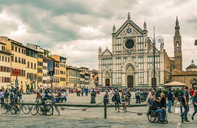 Santa Croce Square bustling with locals and tourists
