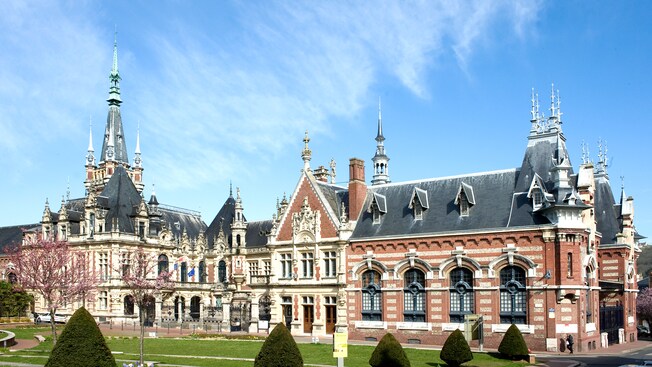 The neo gothic palace of Benedictine in Fécamp