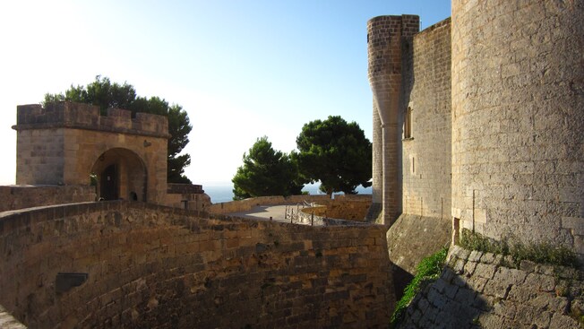 Exterior view of Bellver Castle overlooking the water