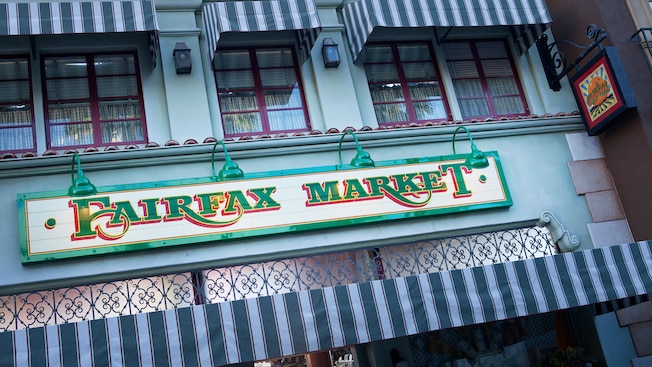 Fairfax Market sign at Disney California Adventure Park