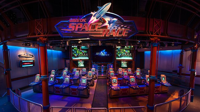 Mission: Space Race section with rows of control screens at Advanced Training Lab