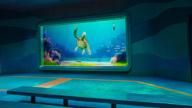 The small theater with Crush on the screen and stadium and floor seating