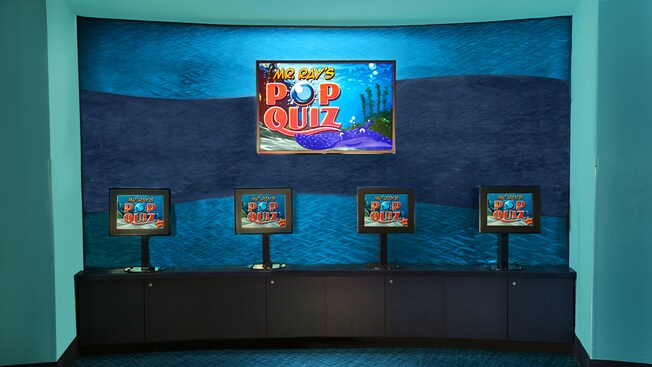 Mr. Ray's Pop Quiz area inside The Seas With Nemo & Friends Pavilion at EPCOT