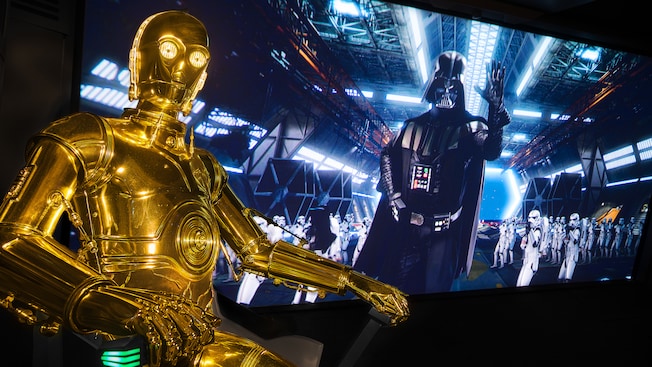 C-3PO and Darth Vader on Star Tours: The Adventures Continue at Disney’s Hollywood Studios