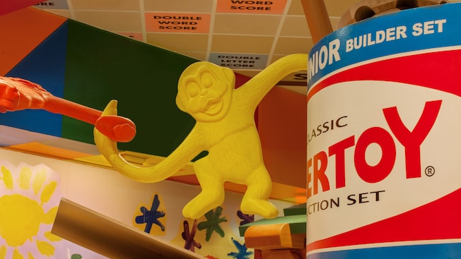 Oversized children’s games in the queue for Toy Story Mania! at Disney’s Hollywood Studios