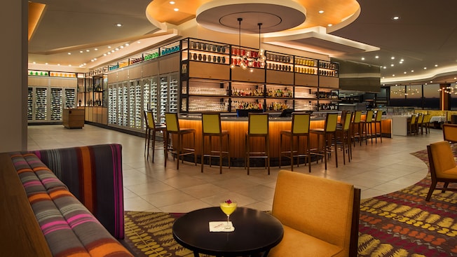 Interior of California Grill featuring booth, table and bar seating