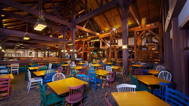 Dining area at Riverside Mill Food Court 