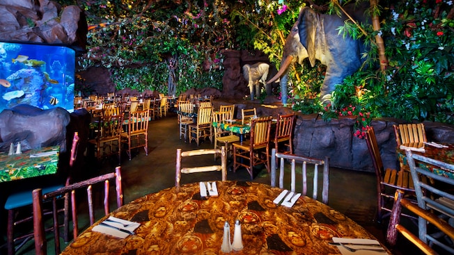 Themed ambience of rainforest cafe