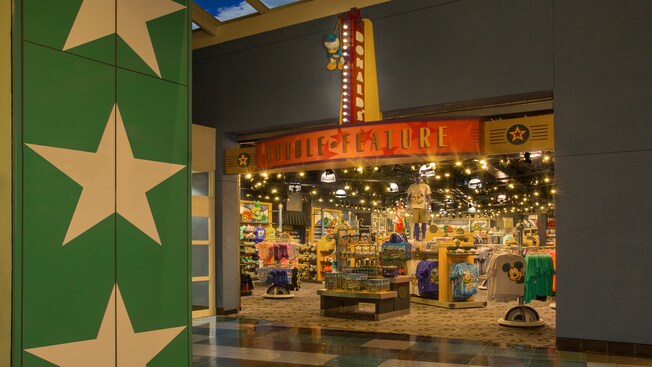 Row of stars leading to Donald's Double Feature at Disney's All-Star Movies Resort