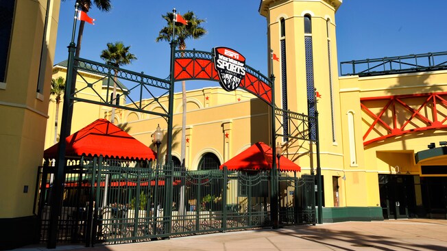 An entry gate to the ESPN Wide World of Sports Complex