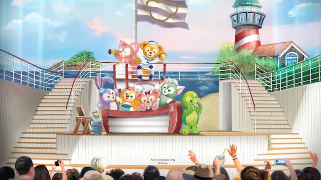 An artist rendering of the Duffy and Friends’ Wonderful Friendship stage show An artist rendering of the Duffy and Friends’ Wonderful Friendship stage show