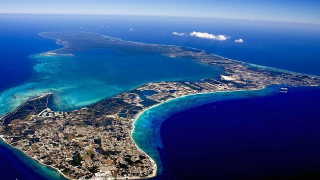 Cayman Island in the middle of the Caribbean Sea