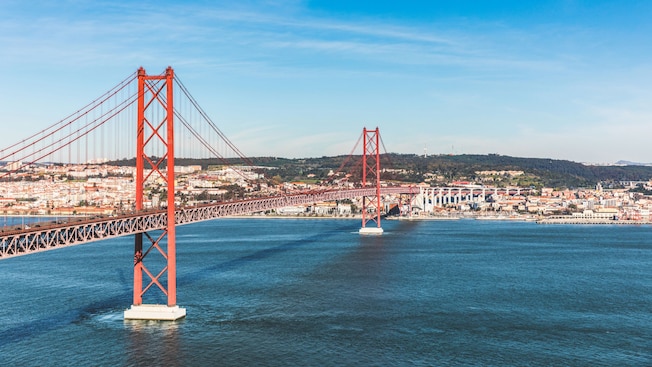 The 25 de Abril Bridge in Lisbon, Portugal The 25 de Abril Bridge in Lisbon, Portugal