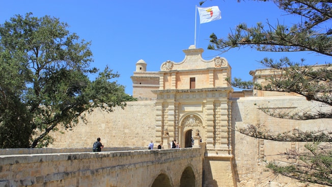 The Baroque stone entrance of the Mdina Gate in Valletta, Malta The Baroque stone entrance of the Mdina Gate in Valletta, Malta