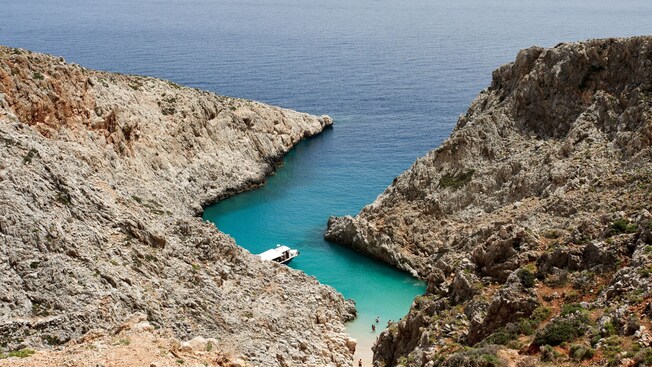 A water channel through the peninsula connected to the Mediterranean Sea