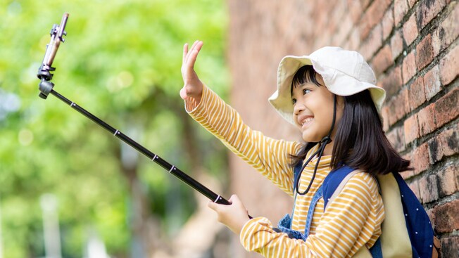 A girl taking a selfie
