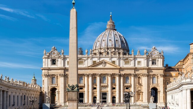 The façade of Saint Peter’s Basilica in Vatican City