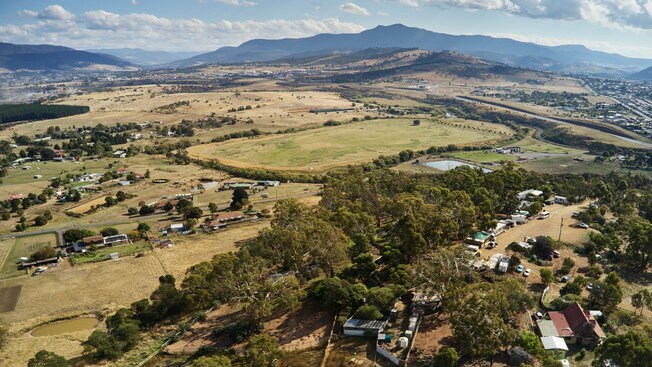 A rural area with mountains