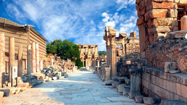 Ruins from the ancient city of Ephesus in Turkey