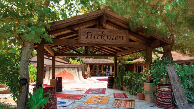 Turkish rugs beneath a covering