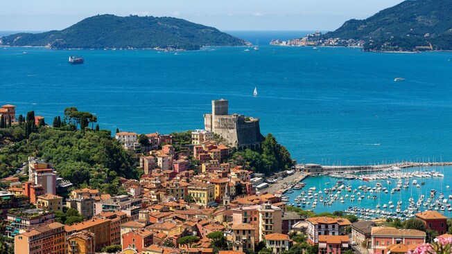 Vista aérea de la Riviera italiana